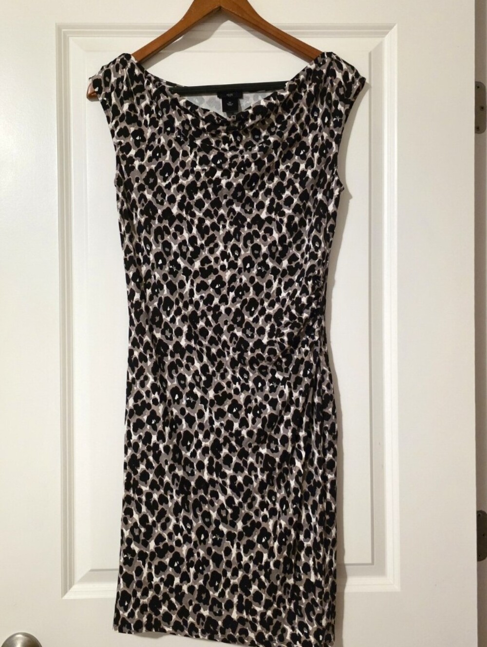 Ann Taylor Leopard Print Cinched Bodycon Knee Length Dress Womwns Small Petite
